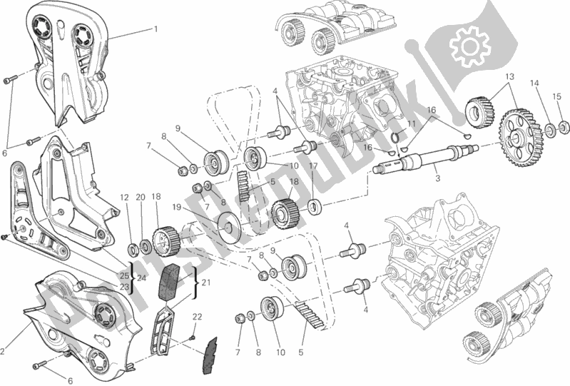 Todas as partes de Distribuzione do Ducati Diavel Carbon FL USA 1200 2016